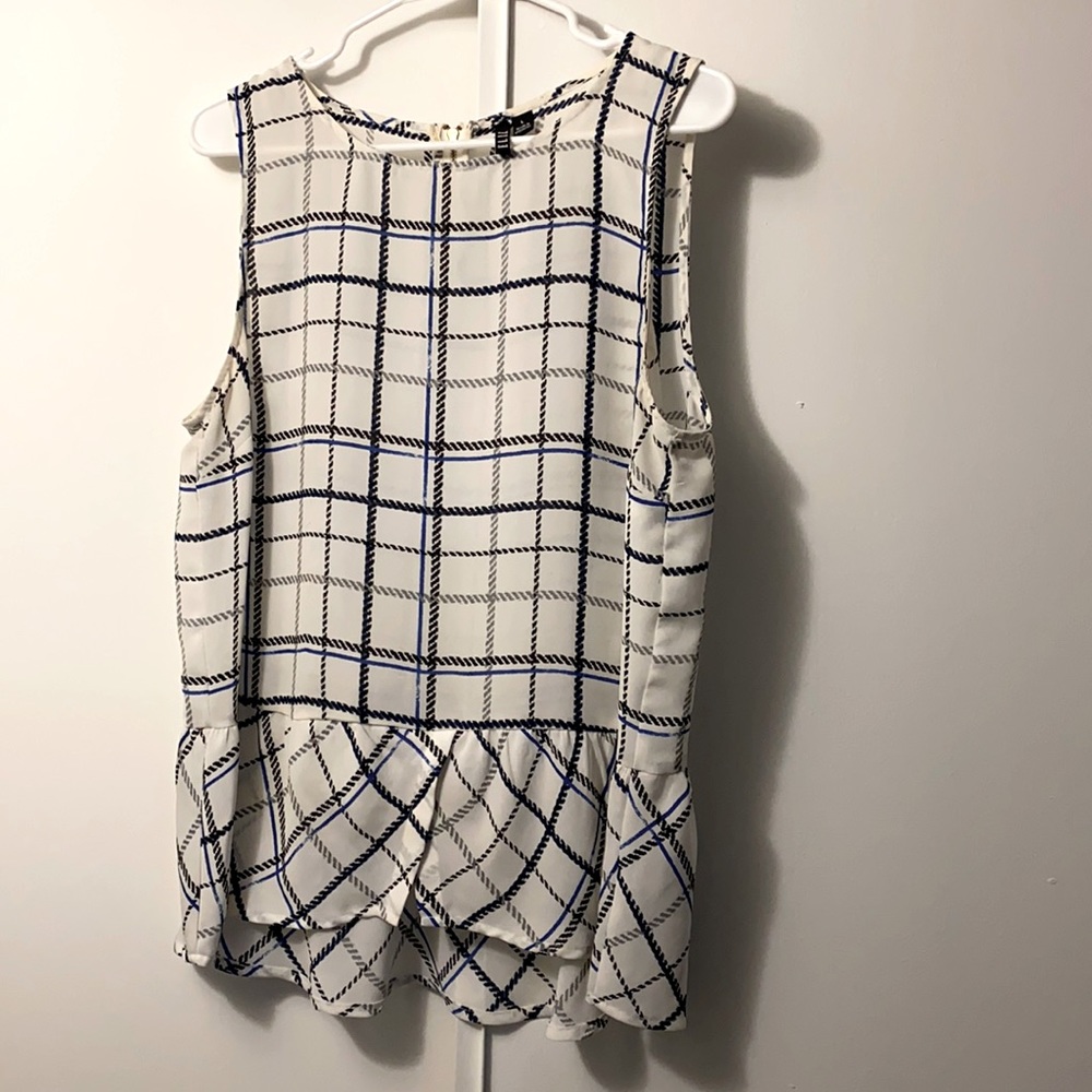 White Plaid Blouse by Elle